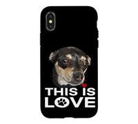 Carcasa para iPhone X/XS Perro Chihuahua Negro Y Tan Esto Es Amor Perro Chiwawa