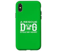 Carcasa para iPhone X/XS Perro de Rescate robó mi corazón Adopción Amor