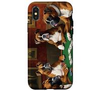 Carcasa para iPhone X/XS Perros Jugando Al Poker Boxers Perro Boxer Juego De Cartas