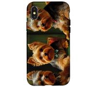 Carcasa para iPhone X/XS Perros Jugando Al Poker Yorkies Perro Yorkshire Terrier