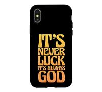 Carcasa para iPhone X/XS Persona Religiosa Cristiana Nunca es Suerte Siempre es Dios
