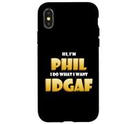 Carcasa para iPhone X/XS Phil Costume Idgaf Funny Meme Phil Halloween Costume Philips
