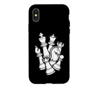 Carcasa para iPhone X/XS Piezas para Amantes del ajedrez Jugador Vintage Listo para Jugar