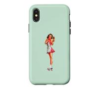 Carcasa para iPhone X/XS Pin Up Girl Bastante Morena Patines Patines Piernas