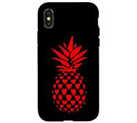 Carcasa para iPhone X/XS Pineapple Red Hearts Funny Valentines Women Men Adult