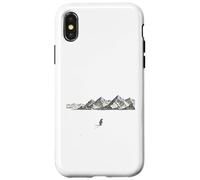 Carcasa para iPhone X/XS Pingüino Solitario marchando hacia la montaña desorientado, Pero por qué