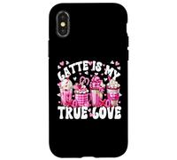 Carcasa para iPhone X/XS Pink Latte Mug Set True Love For Women Valentines Coffee