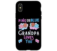 Carcasa para iPhone X/XS Pink or Blue Grandpa Love You Baby Shower - Papelera para revelación de género