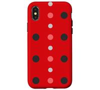 Carcasa para iPhone X/XS Pink & Red Black Polka Dot Ladybug Cute Lady Bug Polka Dots
