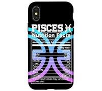 Carcasa para iPhone X/XS Piscis Información Nutricional Signo del Zodíaco Astrología Azul Púrpura