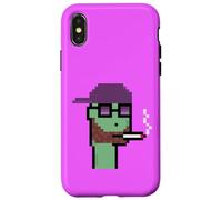 Carcasa para iPhone X/XS Pixel Art generativo de Degen Smokers Club #474 de NFT Ravencoin