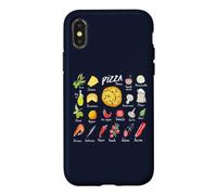 Carcasa para iPhone X/XS Pizza Receta Ingredientes Comida Italiana Italia Amantes Diseño