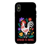 Carcasa para iPhone X/XS Pollos de Patio Trasero Hygge Arte Popular Gallo