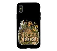 Carcasa para iPhone X/XS Pond Patrol Pato Entre Juncos Plantas de Estanque paseantes
