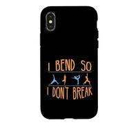 Carcasa para iPhone X/XS Posturas de Yoga Me doblo para no Romper un Estilo de Vida Saludable Yoga