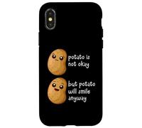 Carcasa para iPhone X/XS Potato Is Not Okay Funny Potato Joke Meme Vegetable Potating