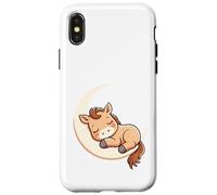 Carcasa para iPhone X/XS Potro Dormido en la Luna - Ilustración Animal