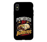 Carcasa para iPhone X/XS Powered by Burritos Funny Burrito Saying Humor Joke Gag
