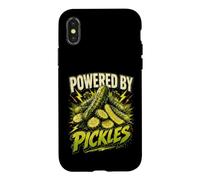 Carcasa para iPhone X/XS Powered by Pickles Funny Pickle Saying Humor Joke Gag