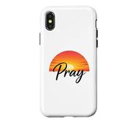 Carcasa para iPhone X/XS Pray Sunset Inspirational Religious Christian Faith