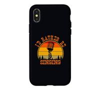 Carcasa para iPhone X/XS Prefiero Estar Cantando música vocalista Humor