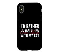 Carcasa para iPhone X/XS Prefiero Estar Viendo programas de Crimen con mi Gato - Misterio