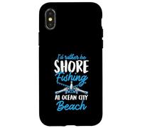 Carcasa para iPhone X/XS Prefiero ser Pesca en Tierra en Ocean City Beach Maryland