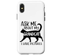 Carcasa para iPhone X/XS Pregúntame por mi Abuelo, Abuela, Abuelo, Gato, papá, Amor, Mascota
