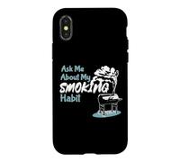 Carcasa para iPhone X/XS Pregúntame sobre mi hábito de Fumar BBQ Grill Funny Meat Lovers