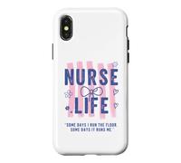 Carcasa para iPhone X/XS Preppy Nurse Cute Bow Nurse Cita Divertido RN Trabajo Enfermera Humor