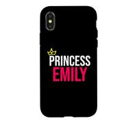 Carcasa para iPhone X/XS Princesa Emily Niñas Mujeres Rosa Blanco Negro Diseño