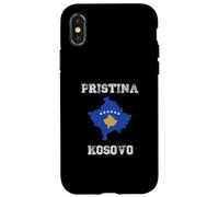 Carcasa para iPhone X/XS Pristina Kosovo Vintage Kosovo Bandera Mapa Diseño