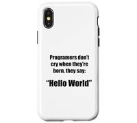 Carcasa para iPhone X/XS Programadores Hola Mundo Frase Divertida Geek