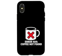 Carcasa para iPhone X/XS Programmer Coder Error 404 Coffee Not Found Tech