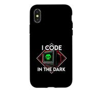 Carcasa para iPhone X/XS Programmer I Code In The Dark Retro Hacker Skull