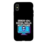 Carcasa para iPhone X/XS Programmer Introvert Error 404 Social Skills Not Found