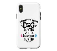 Carcasa para iPhone X/XS Promoted from Dog Auntie to Human Auntie 2026 1st Time Aunt