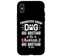 Carcasa para iPhone X/XS Promoted from Dog Big Brother to Human Brother EST. 2026 Bro