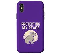 Carcasa para iPhone X/XS Protegiendo mi Paz Capibara Retro