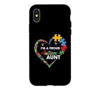 Carcasa para iPhone X/XS Proud Autism Aunt Heart Puzzle Piece Awareness Support