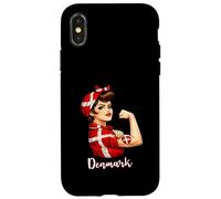 Carcasa para iPhone X/XS Proud Strong Danish Girl Woman Girlfriend Denmark Flag