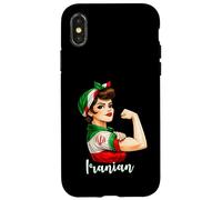 Carcasa para iPhone X/XS Proud Strong Iranian Girl Woman Girlfriend Iran Flag