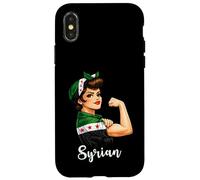 Carcasa para iPhone X/XS Proud Strong Syrian Girl Woman Girlfriend New Syria Flag