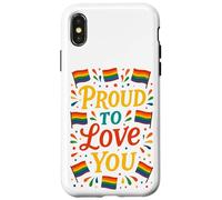 Carcasa para iPhone X/XS Proud to Love You LGBTQ Pride Rainbow Love