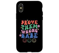 Carcasa para iPhone X/XS Prove Them Wrong Babe Retro Ondulado Texto Groovy