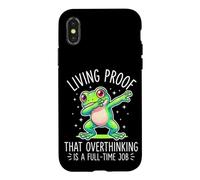 Carcasa para iPhone X/XS Prueba Viviente de Que Pensar Demasiado es un Trabajo de Tiempo Completo Rana Divertida
