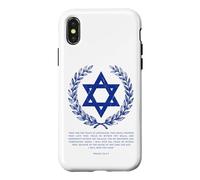 Carcasa para iPhone X/XS Psalms 122:6-9 Elegant Star of David Israel Bible Verse