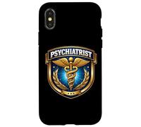 Carcasa para iPhone X/XS Psiquiatra Psiquiatría Médico Médico Caduceo Insignia MD