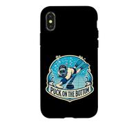 Carcasa para iPhone X/XS Puck ON The Bottom Hockey Subacuático Piscina Equipo