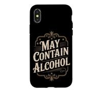 Carcasa para iPhone X/XS Puede Contener Alcohol Refranero Divertido Fiesta Alcohol